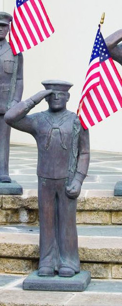 Armed Forces Navy Sculpture with American Flag Soldiers Military Statuary